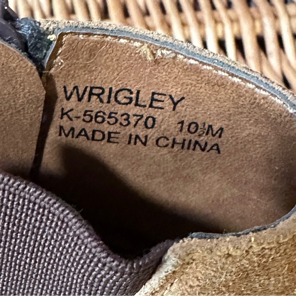 Marco Vicci Boots 10.5 Mustard Tan Suede & Leather Ankle Zip Close Strap Detail - Picture 14 of 16